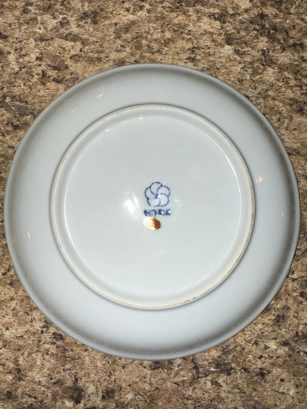 Meissen Blue Onion Porcelain Plate Ship Scene Scalloped Gold Trim Germany